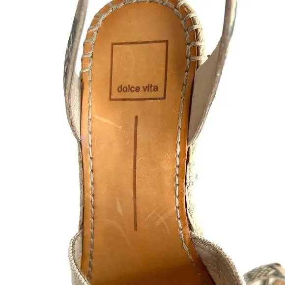 DOLCE VITA Lesly Espadrille Platform Sandal in Tan & Snake Print Women's Sz. 8.5 - Picture 10 of 14